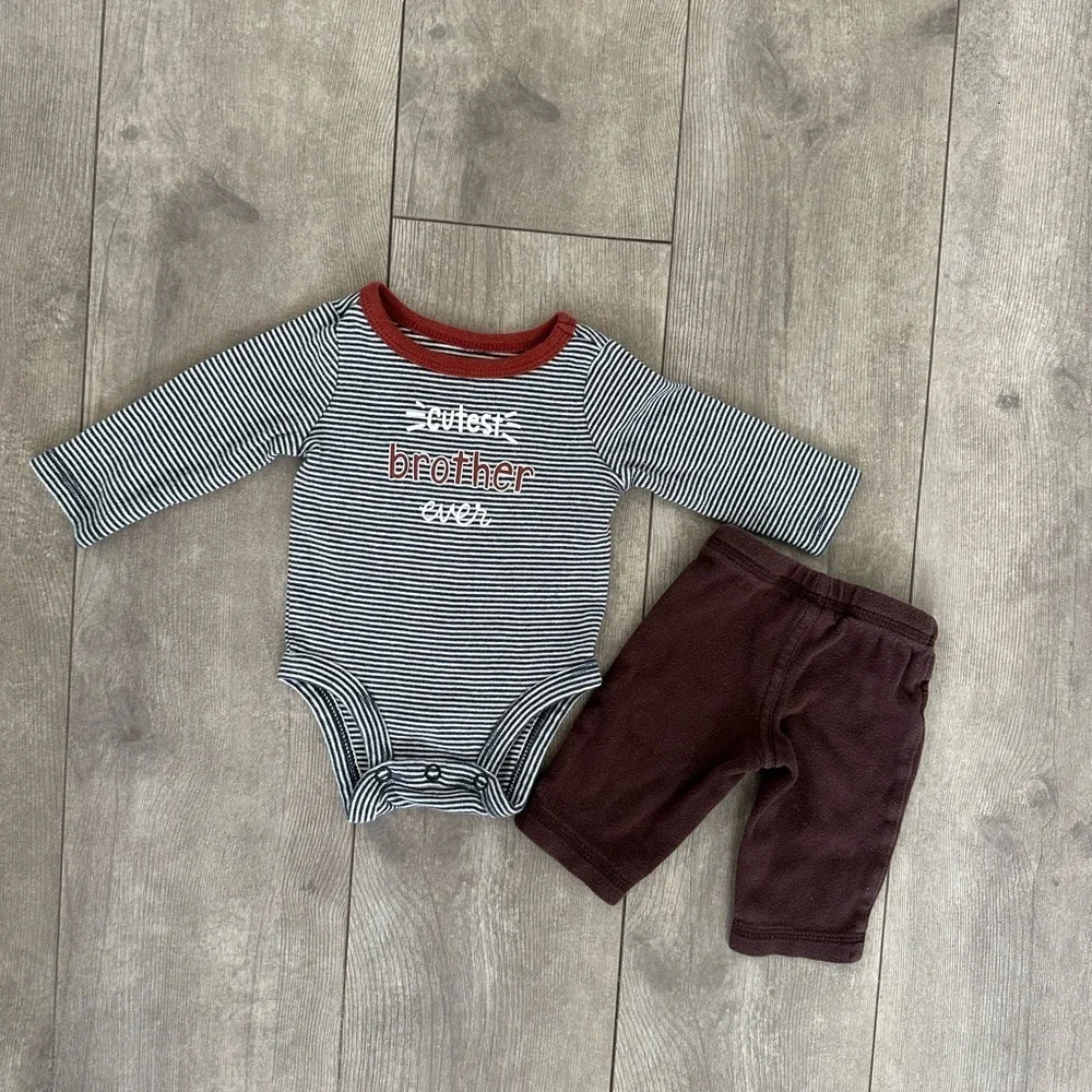 Carters newborn baby boy outfit cutest brother ever  Guc
